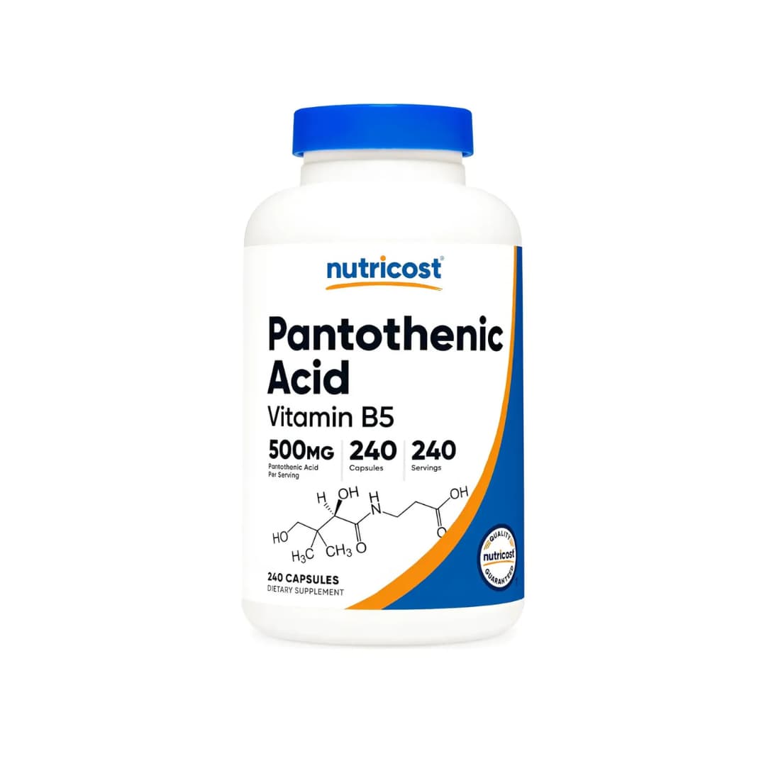 Ácido Pantoténico Vitamina B5 500 mg en Cápsulas — Nutricost