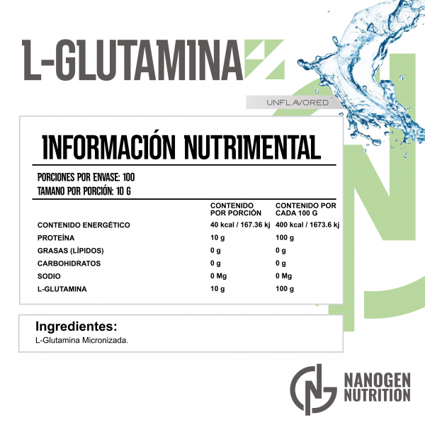 L-Glutamina — Polvo Sin Sabor