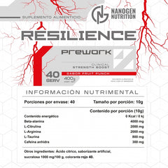 Preentreno Recilence Pre-Work 400 g 40 Servicios