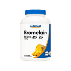Bromelain Nutricost 550 mg 1320 GDU 240 Cápsulas Veganas