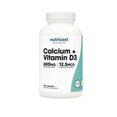 Calcium + Vitamin D3 Nutricost Women 600 mg 180 Cápsulas Veganas