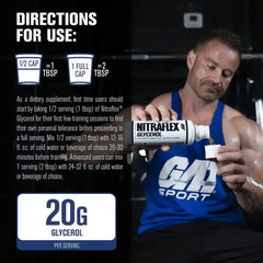 GAT Sport Nitraflex Glycerol — Liquid Glicerol 20 g + Beta Alanina + Betaína 473 ml 16 Servicios