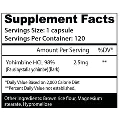 Ins-Acs Yohimbe HCl 2.5 mg 120 Caps | Formula de Energia y Rendimiento