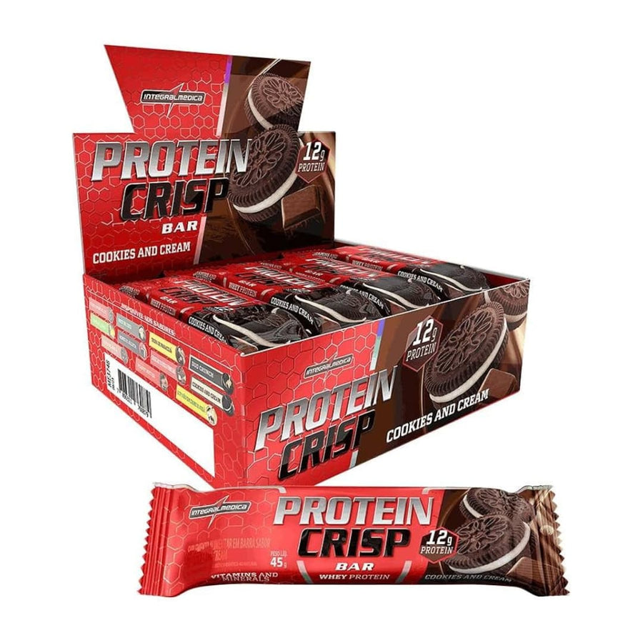 IntegralMédica Protein Crisp Bar — Cookies and Cream 12 g Proteína Vitaminas y Minerales · Caja x12 Unidades (45 g c/u)