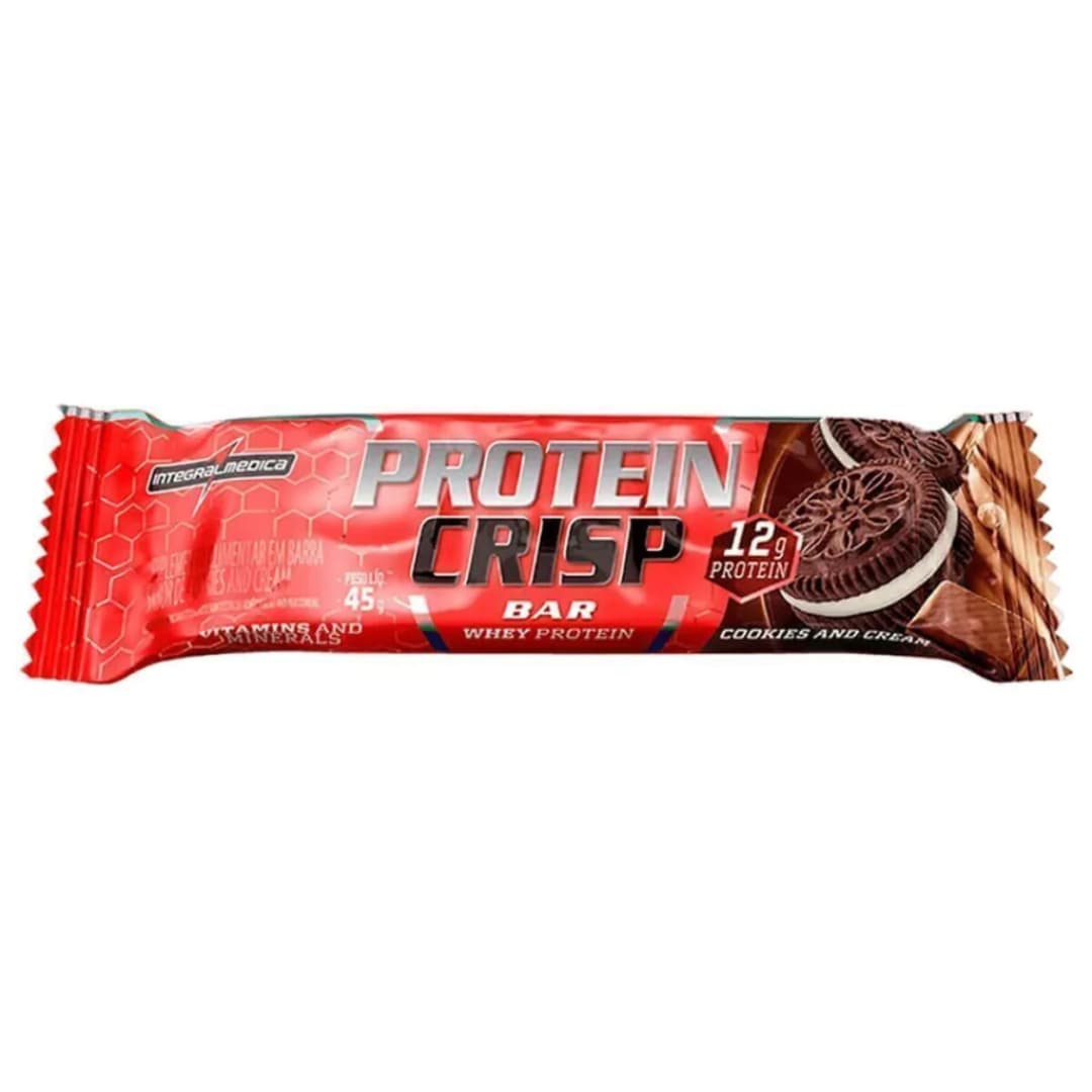 IntegralMédica Protein Crisp Bar — Cookies and Cream 12 g Proteína Vitaminas y Minerales · Caja x12 Unidades (45 g c/u)