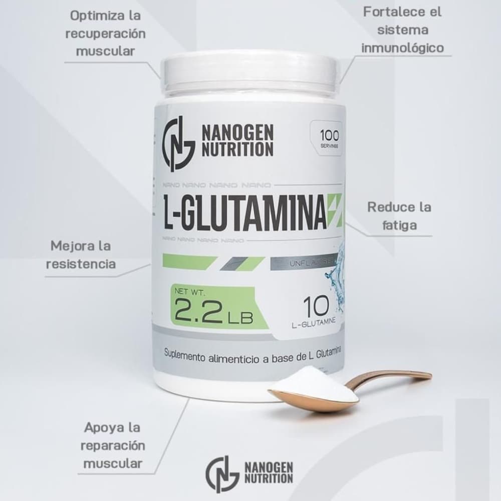 L-Glutamina – Nanogen Nutrition (2.2 lb | 100 servings | Unflavored)
