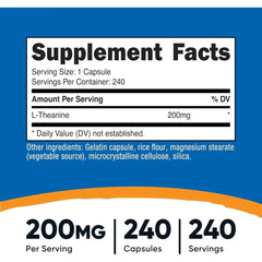 L-Teanina 200 mg en Cápsulas — Nutricost