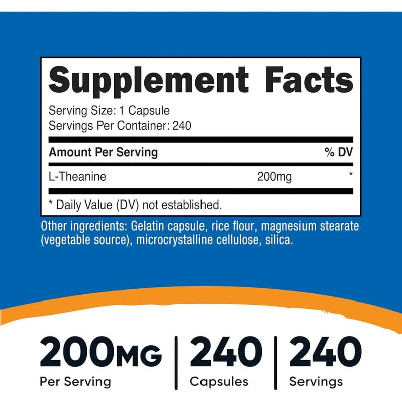 L-Teanina 200 mg en Cápsulas — Nutricost