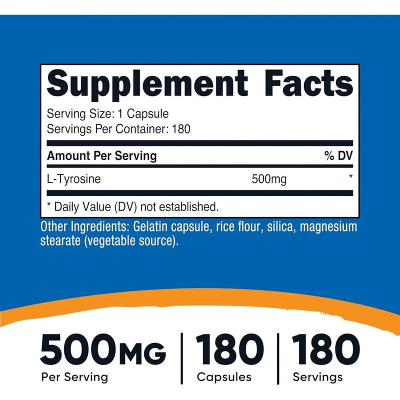 L-Tirosina 500 mg en Cápsulas — Nutricost