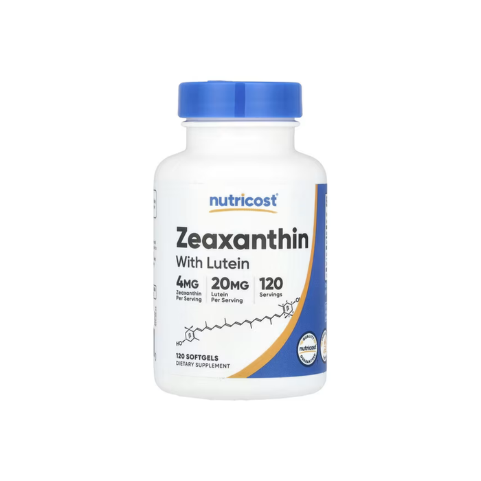 Nutricost Zeaxanthin with Lutein — 20 mg Luteína + 4 mg Zeaxantina 120 Softgels 120 Servicios