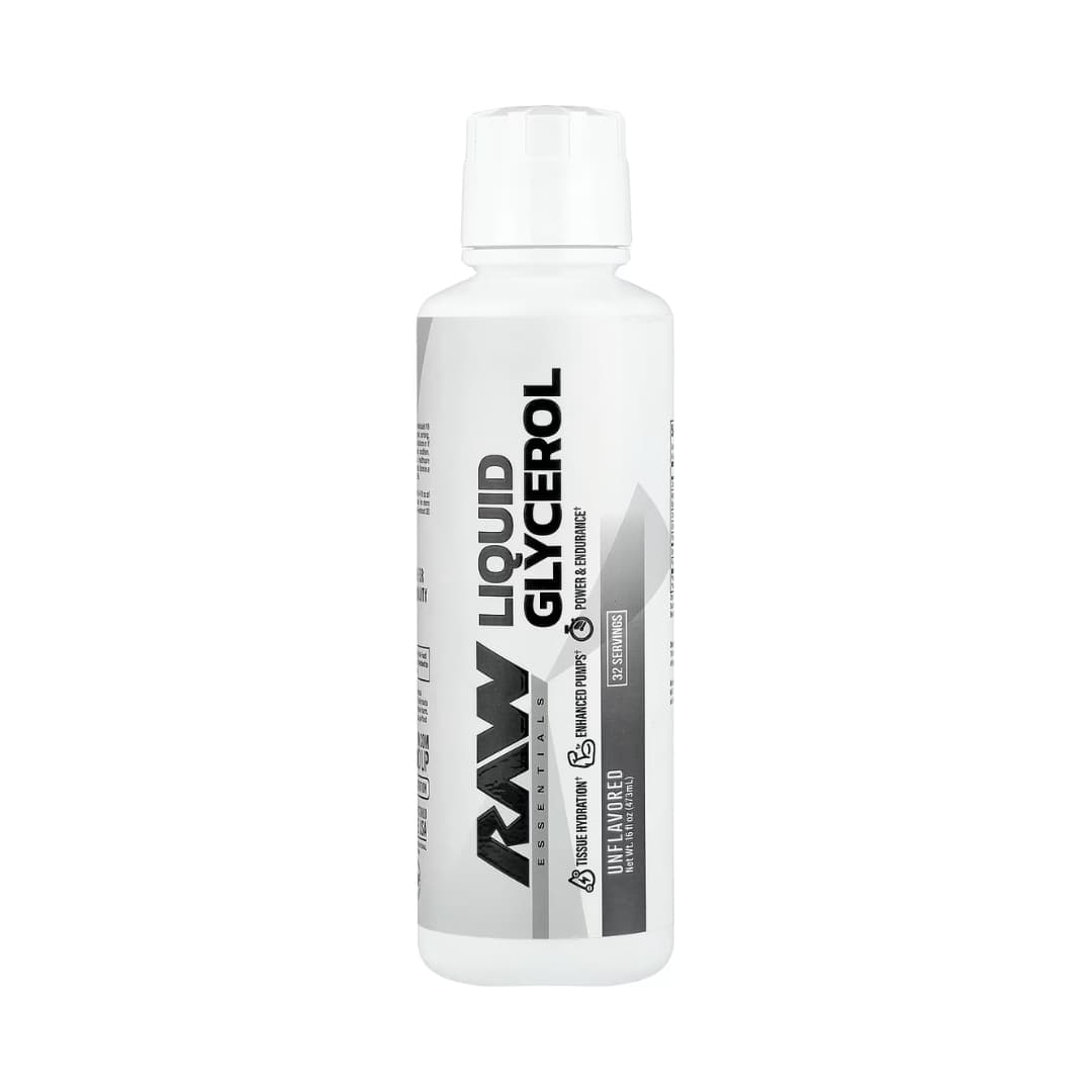 RAW Nutrition Liquid Glycerol — 10 g Glicerol + Magnesio + Electrolitos 473 ml 32 Servicios Sin Sabor