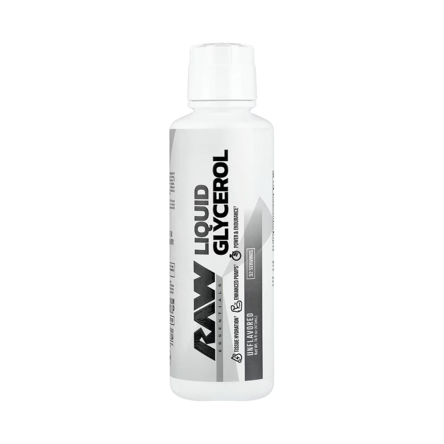 RAW Nutrition Liquid Glycerol — 10 g Glicerol + Magnesio + Electrolitos 473 ml 32 Servicios Sin Sabor