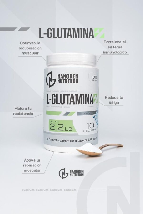 L-Glutamina – Nanogen Nutrition (2.2 lb | 100 servings | Unflavored)